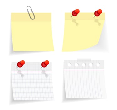 vector sticky paper set on white background