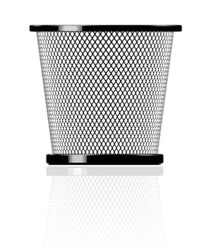 Realistic glossy trash. Vector icon illustration with reflection