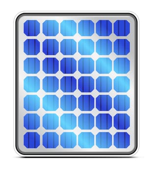 Reflection in solar panels. Vector illustration on white
