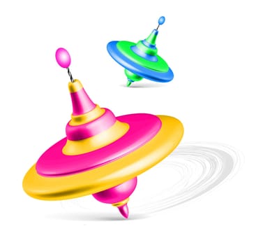 Vector illustration of the pegtop on white