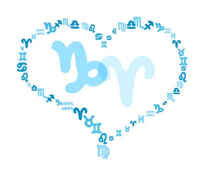 Vector illustration on astrological compatibility with sign