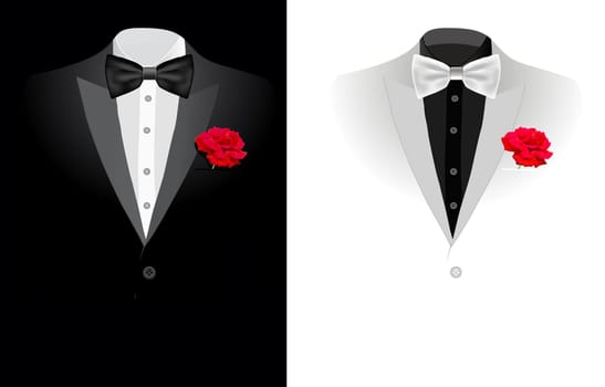 vector black business suit on black and on white background