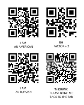 Qr and bbm code. Vector set on white background