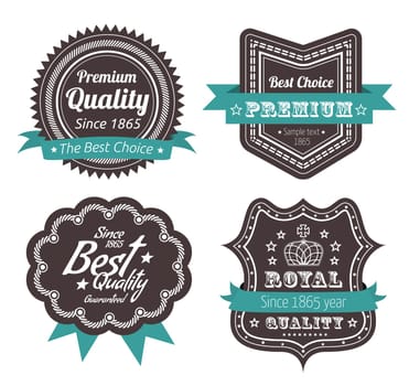 Royal Guarantee Label and Vintage Premium Quality collection on white