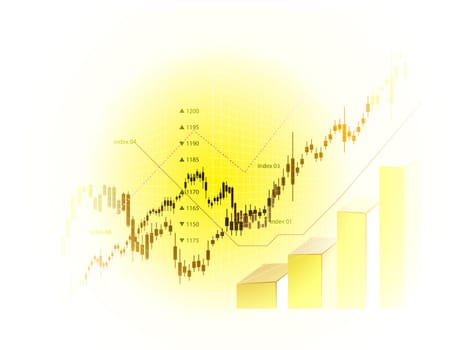 Stock Market Chart illustration on white background