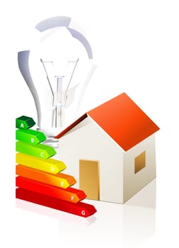House and energy classification vector icon isolated on white background