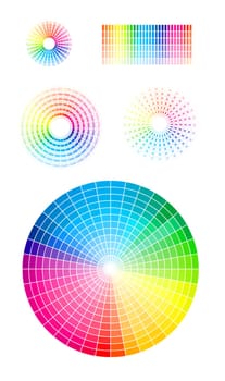 Color wheel. Vector illustration set. EPS v 8.