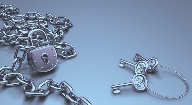 Only one key opens the lock.
