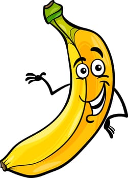 Cartoon Illustration of Funny Banana Fruit Food Comic Character