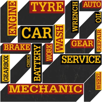Car themed seamless retro background, vector