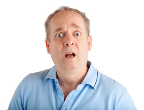 A man appears to be surprised about something.