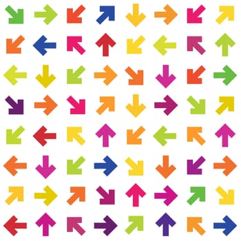 Abstract colorful arrows seamless background, vector
