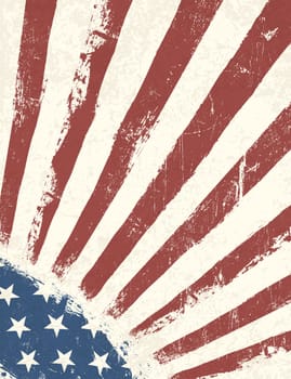 Grunge American Flag background. Vector.