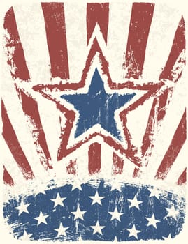 Patriotic Grunge Independence Day poster. Vector