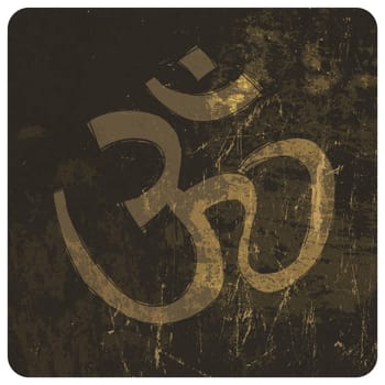 Om grunge symbol. Vector
