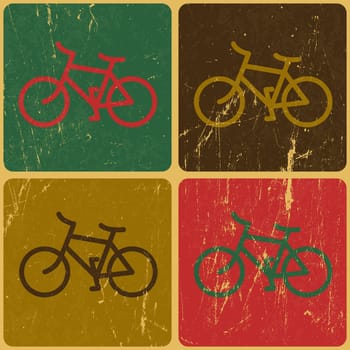 Retro bicycle background, vector