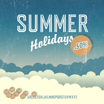 Summer travel retro poster. Vector
