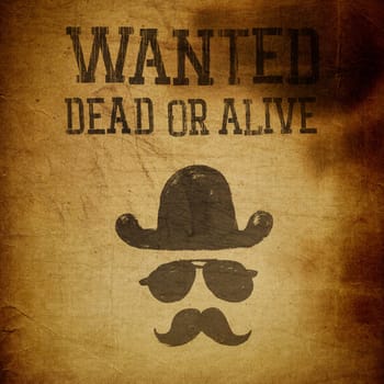 Vintage "Wanted..."" poster, grunge illustration"