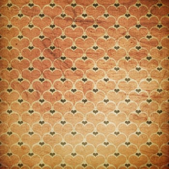 Vintage grunge hearts background.