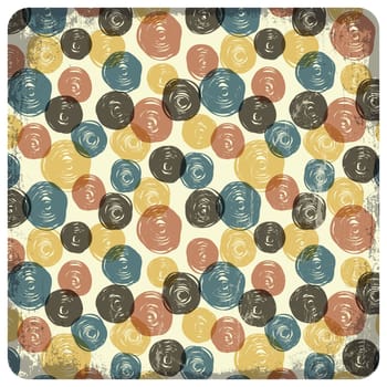 Colorful vintage seamless pattern (balls doodles). Vector