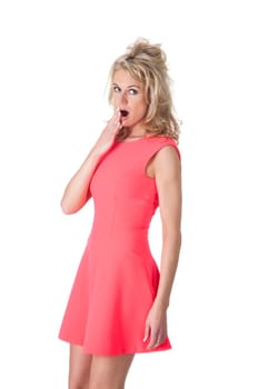 surprised woman makes oops!