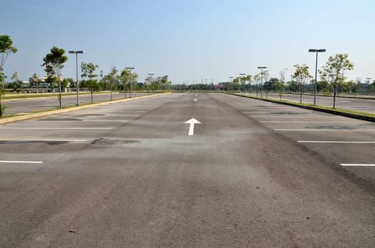 empty parking after rain fall