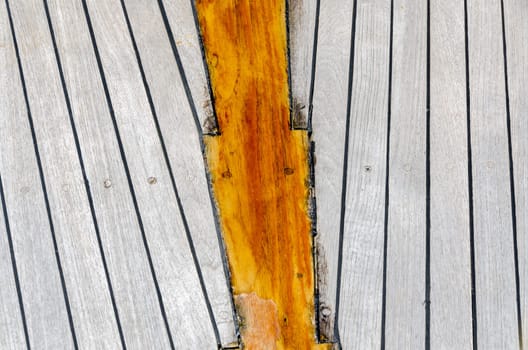 detail of the floor of a yacht