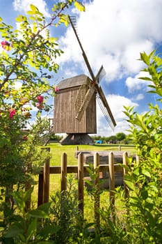 old windmill in summer