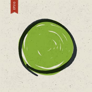 Circle symbol on paper texture. Vector, EPS10