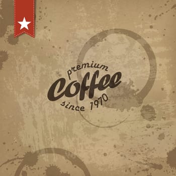 Coffee grunge retro background. Vector, EPS10