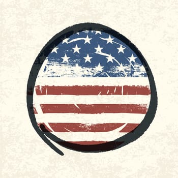 Grunge american flag themed button american flag. Vector, EPS10