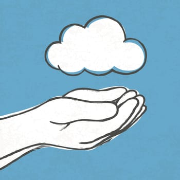 Cloud in hands. Vector, EPS10