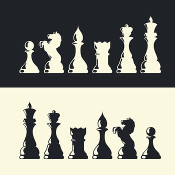 Chess pieces collection. Vector