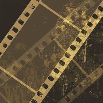 Grunge film strip background. Vector