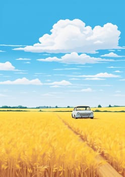 Harvest nature field grass agricultural countryside green sky landscape road farming clouds crop rural summer background yellow blue