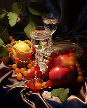 Drink apple red table wine autumn life ripe bunch food grapes dark background still glass healthy vintage decoration fruits alcohol