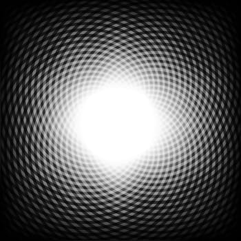 Black and white optical illusion background, vector.