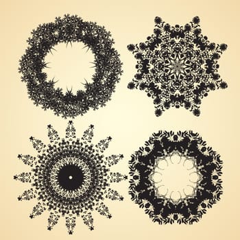 Collection of elegant round lace, vignette