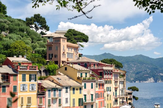 view of the village of Portofino in Liguria