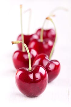 red cherries in a row