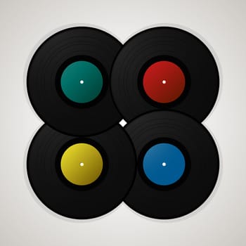 Decorative infographic template with vintage vinyl