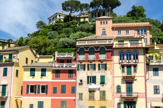 houses in the Portofino village in Liguria in Genoa