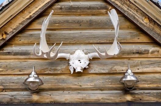 deer antlers on wooden building in Bryce Canyon