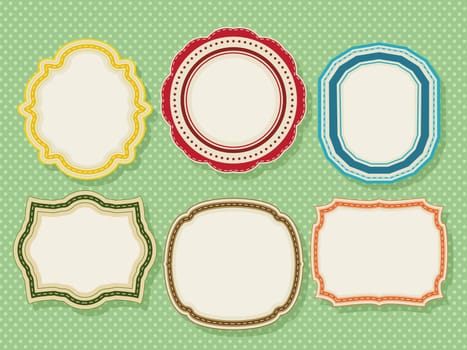 Retro style empty labels collection