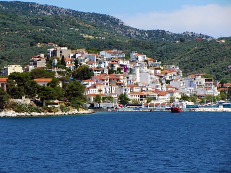 Skiathos, Greek island at Vories Sporades. View of the island
