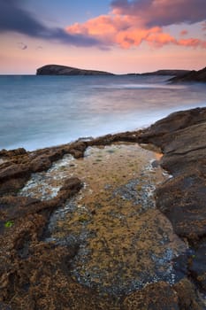 Amazing seascape sunset, Sonabia, Cantabria, Spain