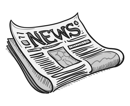 Traditional illustration of news as a scalable icon
