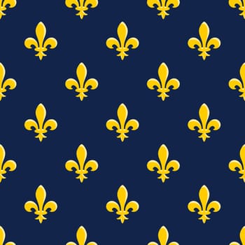 Tulip symbol on blue background as seamless pattern