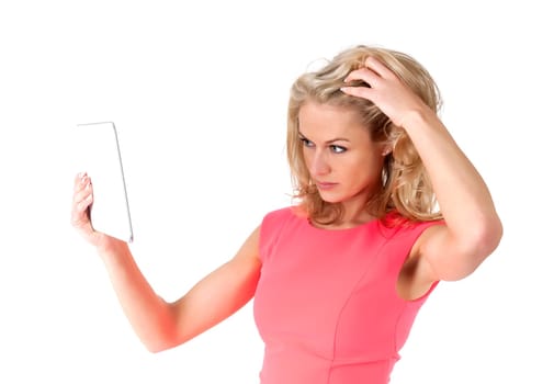 Woman with digital tablet