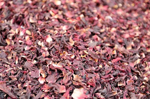 dried herbs flowers spices in Bazaar or souk Khan el-Khalili, and security guard,Cairo, Africa